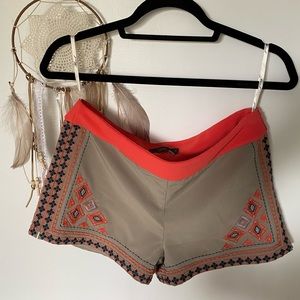 Festival-Ready THML Embroidered Shorts, EUC, size M